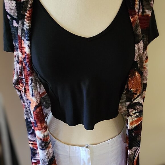 Mr. Max Fashions, XL, Vest, Multicolor, Polyester, Long Line, Sheer, BOHO, Rare - Picture 2 of 5